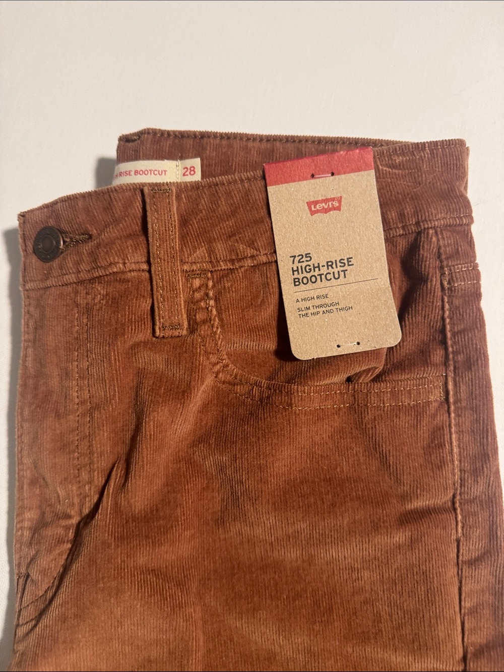 Levis Corduroy Pants Womens 28 32 725 High Rise Bootcut - Picture 2 of 4